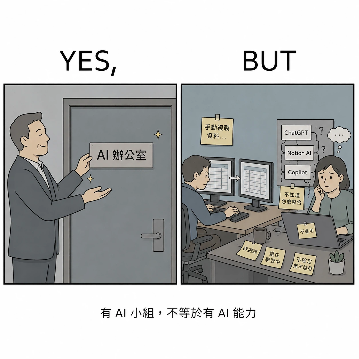 YES, BUT｜有 AI 小組，不等於有 AI 能力